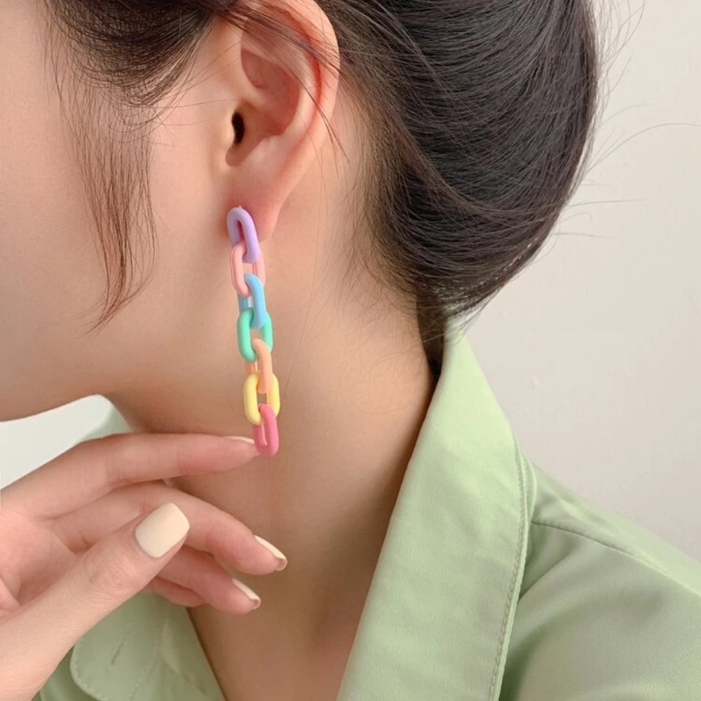 3 for $25 / Rainbow Geo Link Drop Earrings 🌈